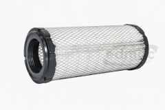 Air Filter Element with a cylindrical shape, mesh exterior, and black plastic end caps shown on a white background.