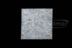 A 7.4519.00020 Kaeser Frequently Air Filter Mat, a square piece of white textured filter material, is placed on a black background.